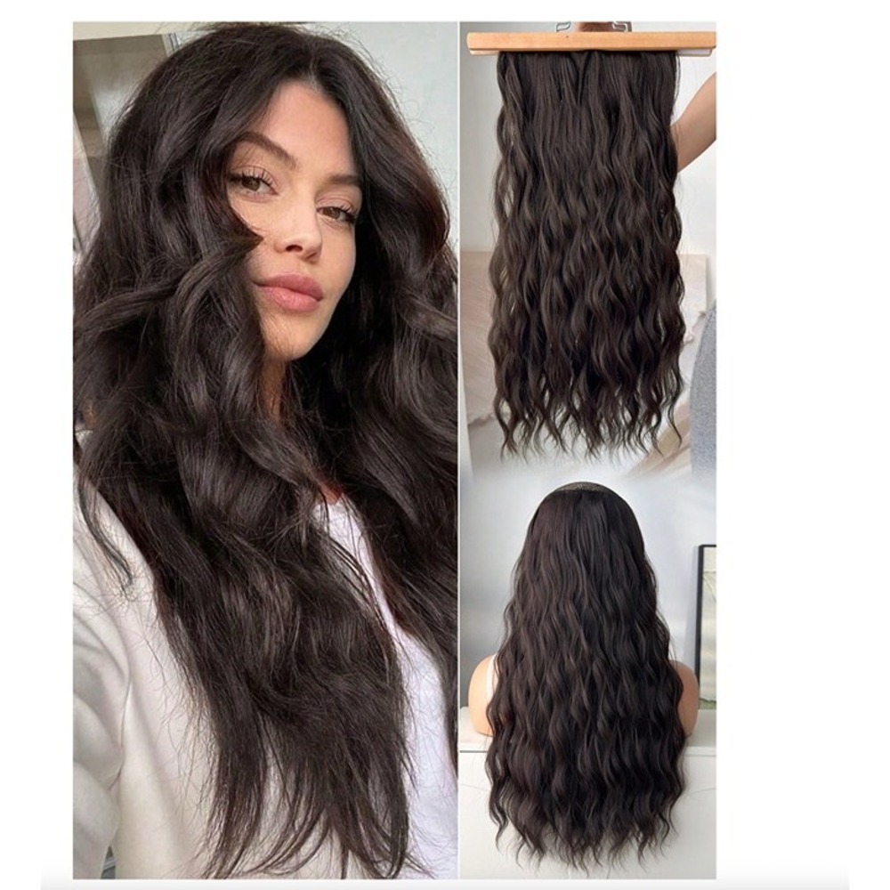 Dark Brown Water Wave Clip in Hair Extensions - Picture 10 of 10